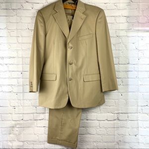 Brooks stretch tan suit 42L jacket 36 waist